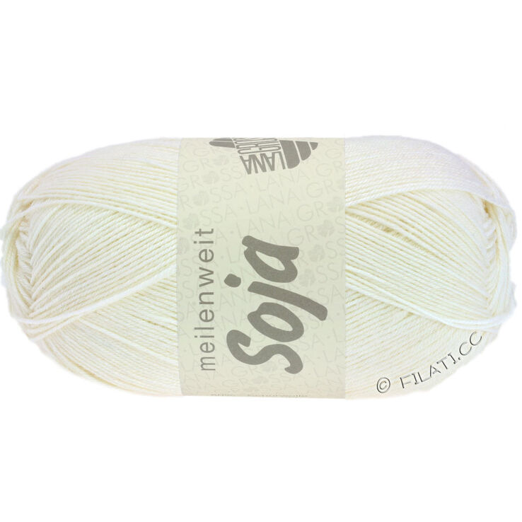 Lana Grossa MEILENWEIT 100g Soja | 01-valkoinen