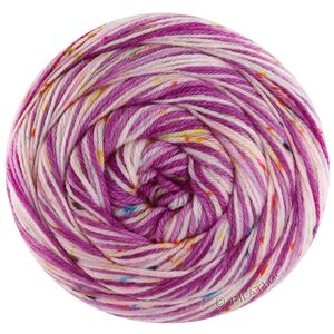 Lana Grossa MEILENWEIT 100g SPOTS | 7042-lila/orkidea/ecru/turkoosi/petrooli/keltainen