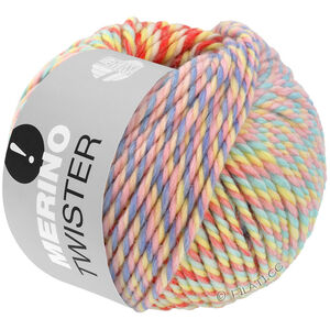 Lana Grossa MERINO TWISTER | 10-valkoinen/vanharoosa/minttu/vaaleansininen/roosa