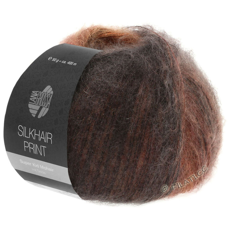 Lana Grossa SILKHAIR Print/Landlust | 351-punaruskea/kastanja/suklaanruskea/mustanruskea