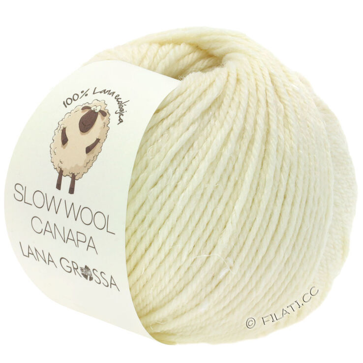 Lana Grossa SLOW WOOL CANAPA | 01-luonnonvalkoinen