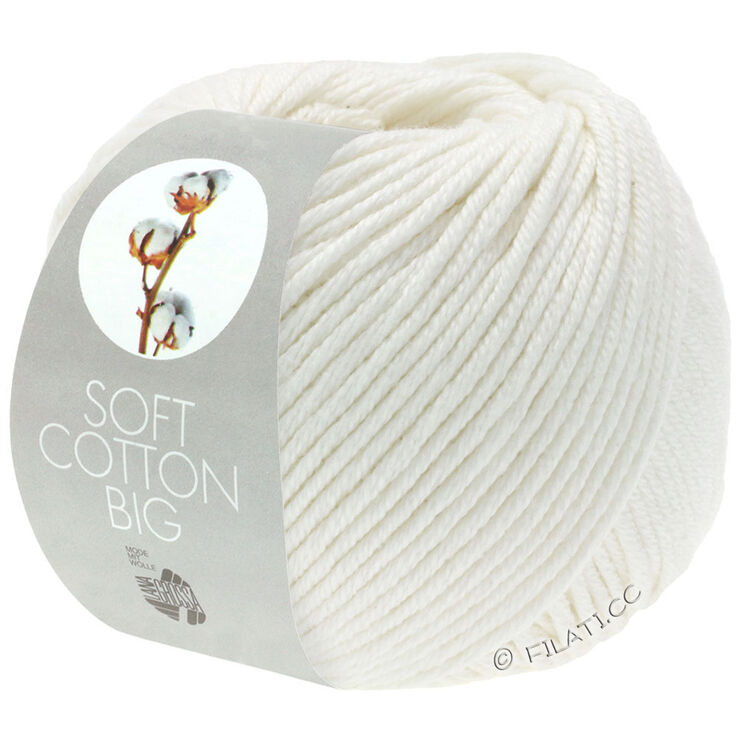 Lana Grossa SOFT COTTON Big | 01-valkoinen
