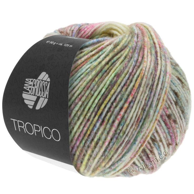 Lana Grossa TROPICO | 01-pistaasi/lehmuksenvihreä/terrakotta/khaki/syklaami/lila/roosa/keltainen