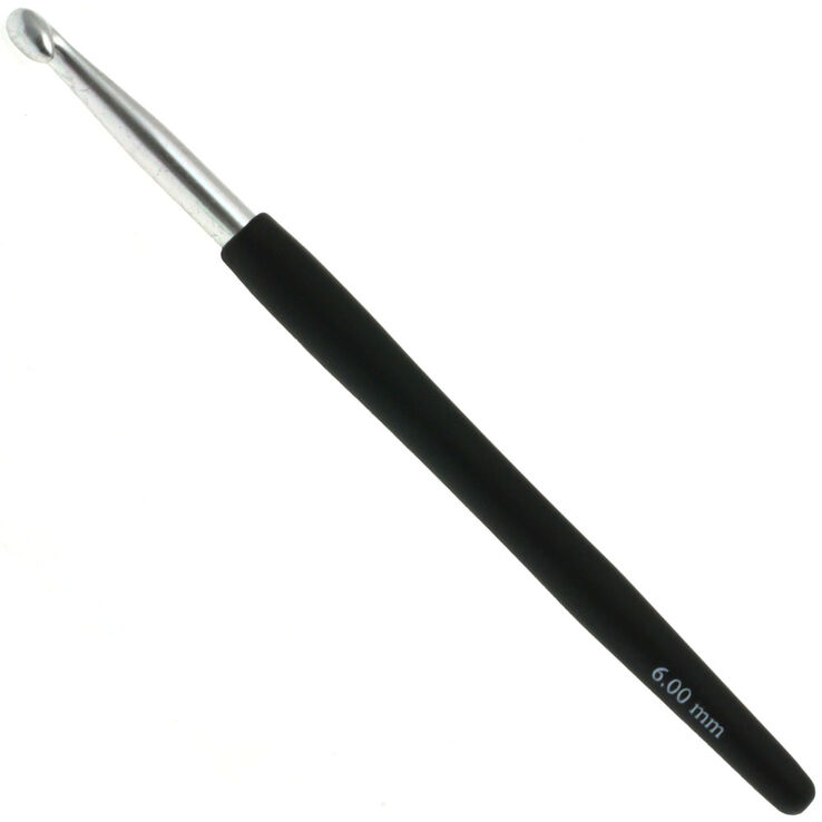 Lana Grossa Virkkuukoukku Soft Grip alumiini 6,0mm
