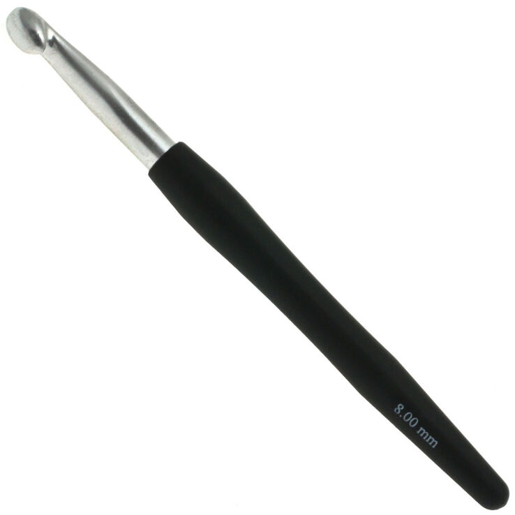 Lana Grossa Virkkuukoukku Soft Grip alumiini 8,0mm