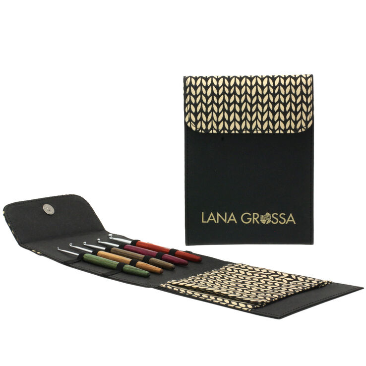 Lana Grossa Virkkuukoukkusetti Design-puu: Signal, pieni (musta)