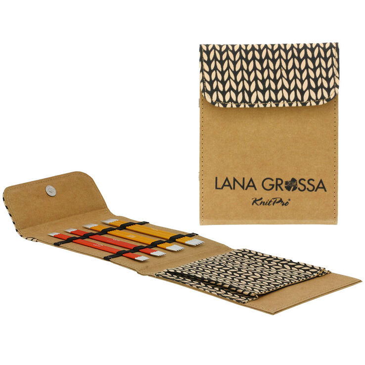 Lana Grossa Sukkapuikkosetti Alumiini Rainbow 15 cm (ruskea)