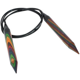 Lana Grossa Pyöröpuikot Design-puu Multicolor 12,0mm/100cm
