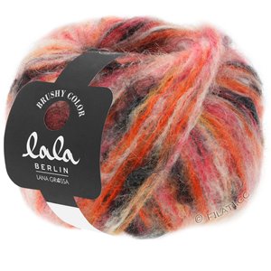 Lana Grossa BRUSHY Uni/Print (lala BERLIN) | 101-roosa/oranssi/koralli/viininpunainen/mustanruskea