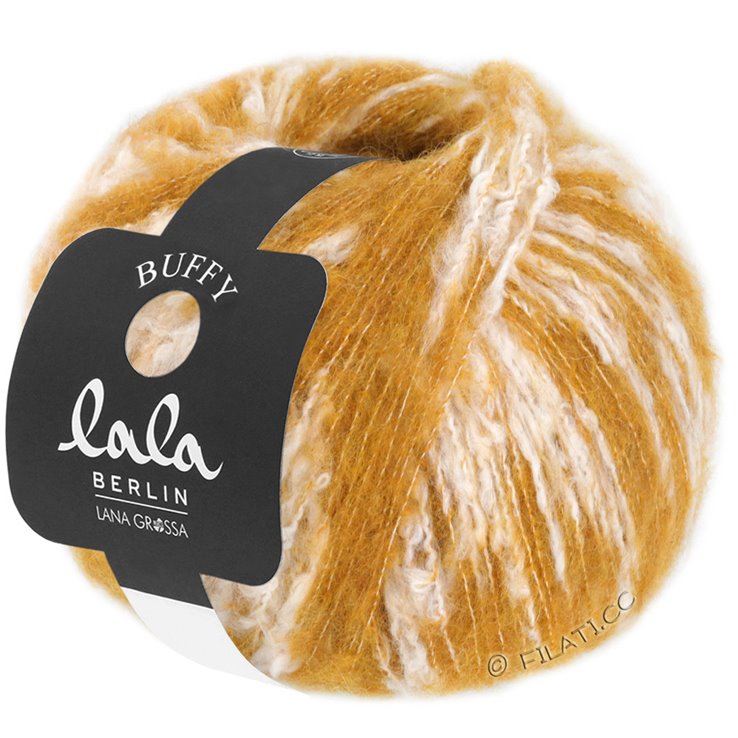 Lana Grossa BUFFY (lala BERLIN) | 08-hunajankeltainen/luonnonvalkoinen