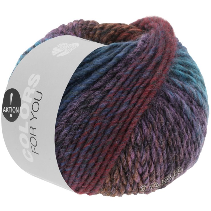 Lana Grossa COLORS FOR YOU | 137-antiikkivioletti/tummanharmaa/oranssi/tummanpunainen/petroolinsininen/tumma petrooli/vaalea petrooli/sireeni/vanharoosa