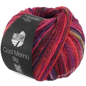 Lana Grossa COOL MERINO Big Color | 401-mustanpunainen/violetti/pinkki/fuksia/punainen/keltavihreä