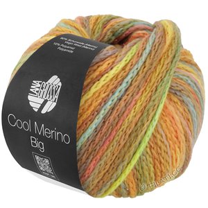 Lana Grossa COOL MERINO Big Color | 403-kullankeltainen/okra/lehmuksenvihreä/lohi/khaki