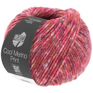 Lana Grossa COOL MERINO Uni/Print | 101-punainen/roosa/harmaa/tummanpunainen