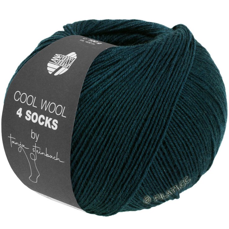 Lana Grossa COOL WOOL 4 SOCKS | 7701-tummanvihreä