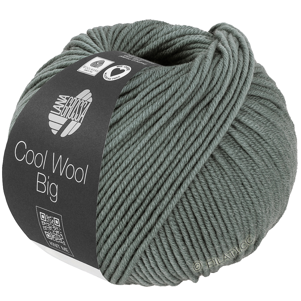 Lana Grossa COOL WOOL Big  Uni/Melange | 1040-harmaanvihreä