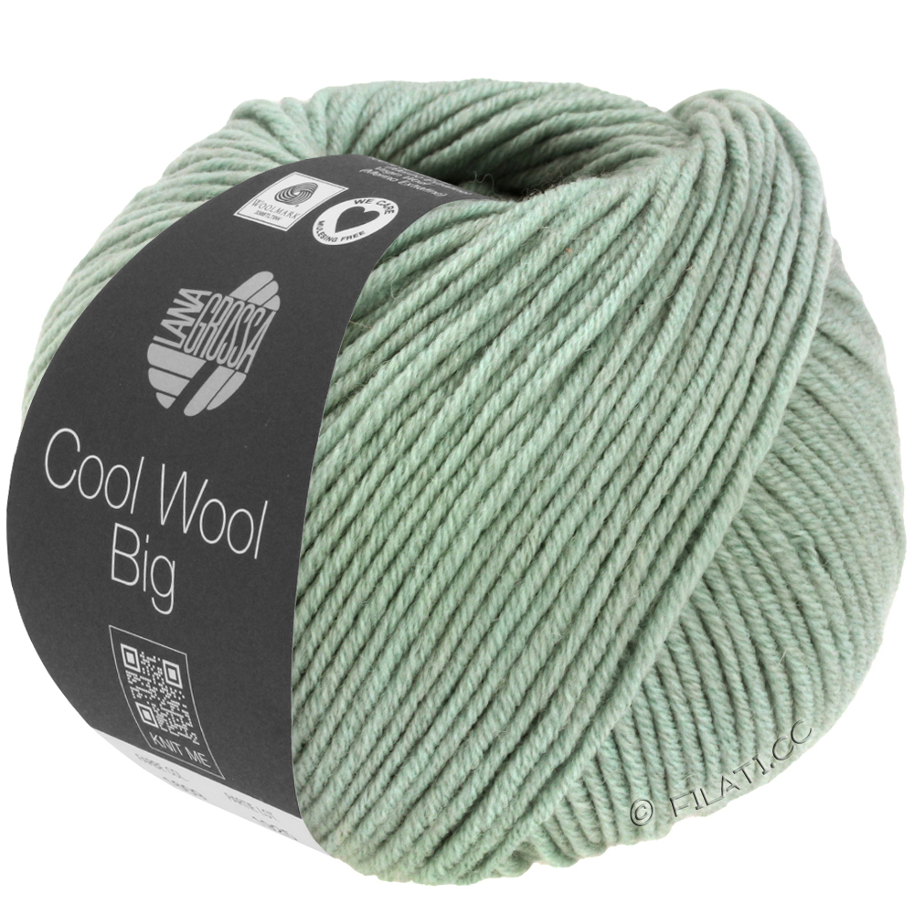 Lana Grossa COOL WOOL Big Mélange (We Care) | 1619-harmaanvihreä meleerattu