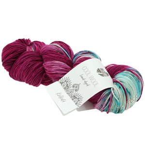 Lana Grossa COOL WOOL  Hand-dyed | 109-turkoosinsininen/punavioletti/luonnonvalkoinen/petrooli