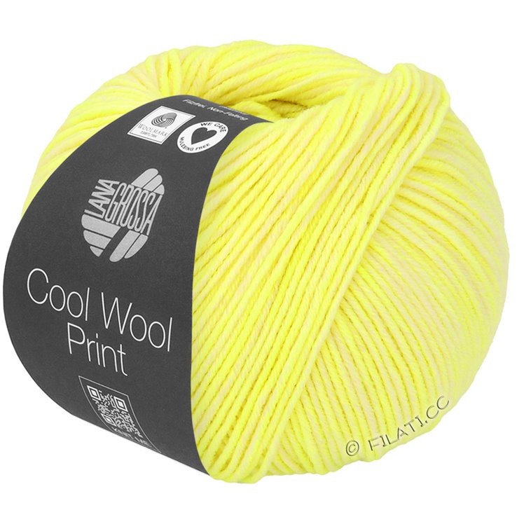 Lana Grossa COOL WOOL Neon Print | 6521-neonkeltainen/pehmeä keltainen