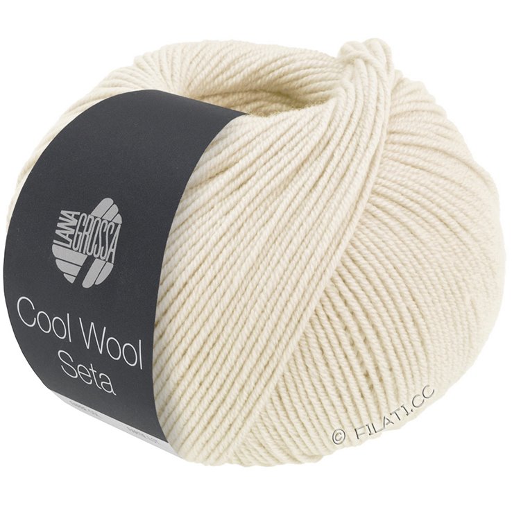 Lana Grossa COOL WOOL Seta | 01-valkoinen