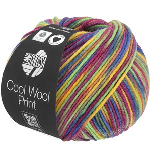 Lana Grossa COOL WOOL  Print | 826-keltainen/resedanvihreä/fuksia/taupe/sininen/oranssi