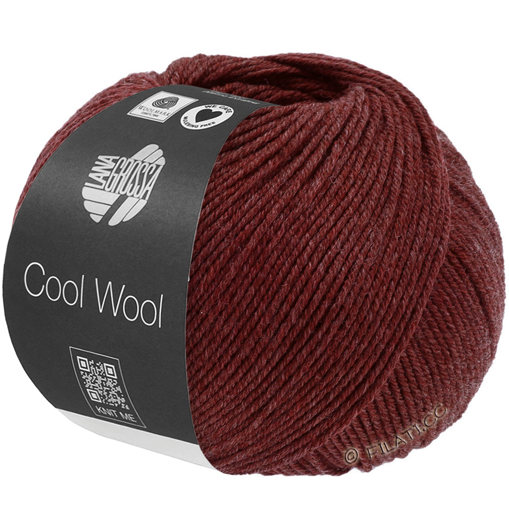 Lana Grossa COOL WOOL Mélange (We Care) | 1500-viininpunainen meleerattu
