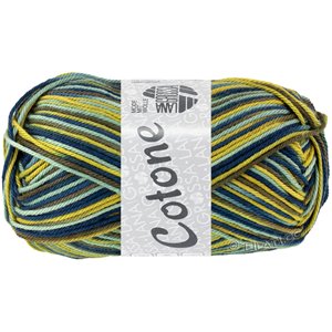 Lana Grossa COTONE  Print/Spray/Mouliné | 360-resedanvihreä/tumma petrooli/vaalea oliivi/tumma oliivi