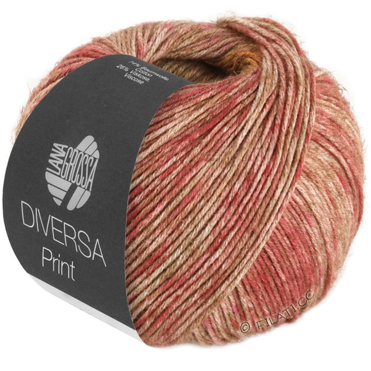 Lana Grossa DIVERSA PRINT | 101-terrakotta/okra/kameli/tiilenpunainen/taupe