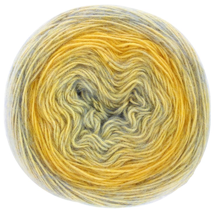 Lana Grossa ECOPUNO Dégradé | 404-keltainen/vaaleanharmaa