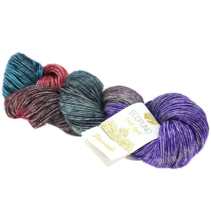 Lana Grossa ECOPUNO Hand-dyed | 501-tummanharmaa/antrasiitti/violetti/terrakotta/petrooli