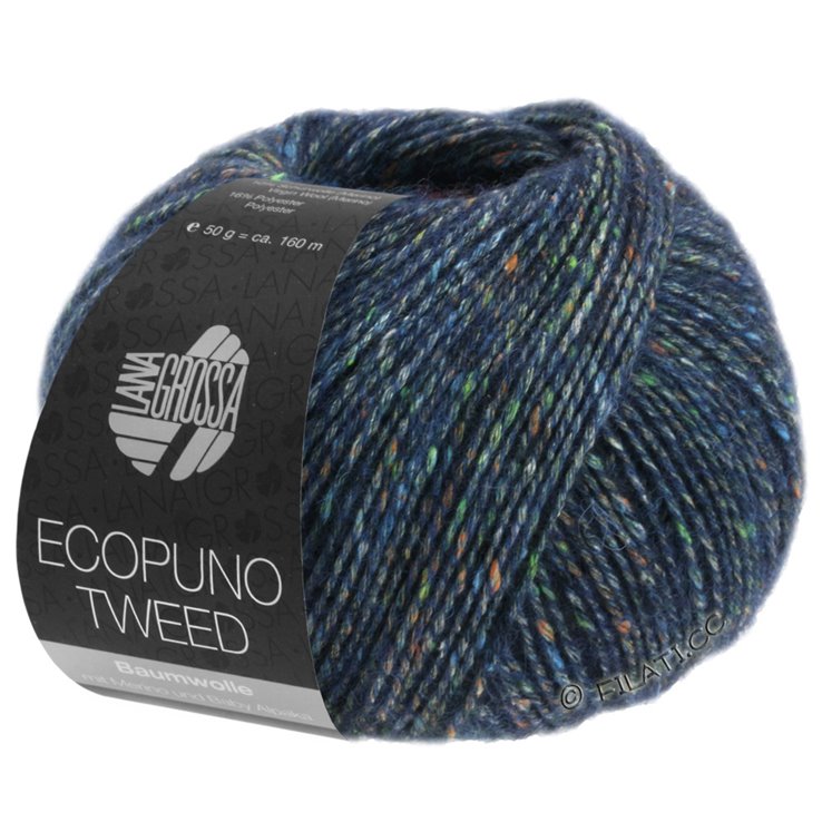 Lana Grossa ECOPUNO Tweed | 301-tummansininen meleerattu