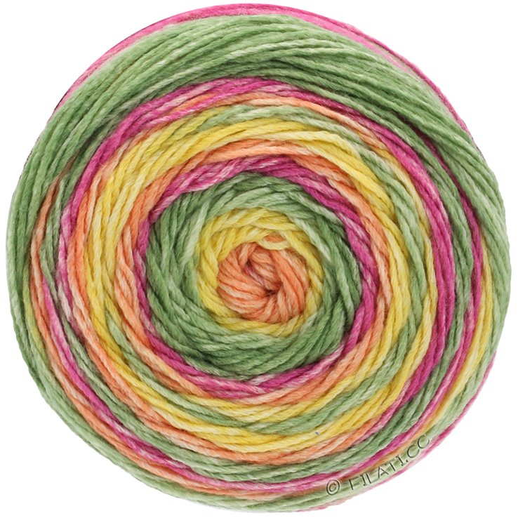 Lana Grossa GOMITOLO MEILENWEIT | 4011-keltainen/oranssi/vaaleanvihreä/pinkki/ecru/lohi