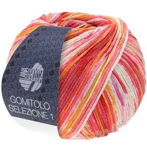 Lana Grossa GOMITOLO SELEZIONE 1 | 1001-punainen/pinkki/oranssi/keltainen/roosa/luonnonvalkoinen