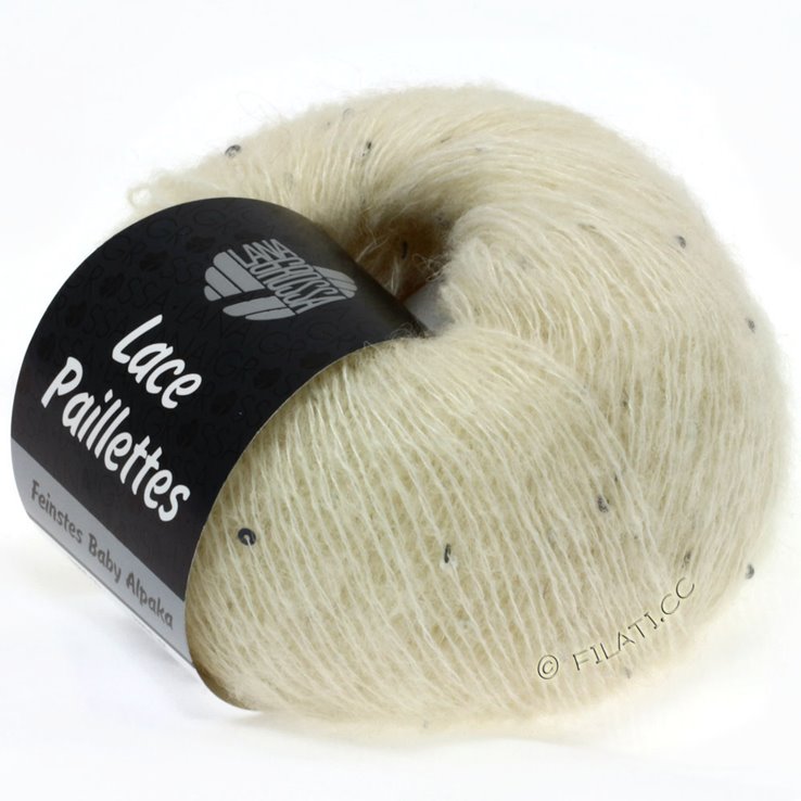 Lana Grossa LACE Paillettes | 01-luonnonvalkoinen