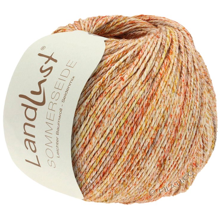 Lana Grossa LANDLUST SOMMERSEIDE Mélange | 101-oranssi meleerattu