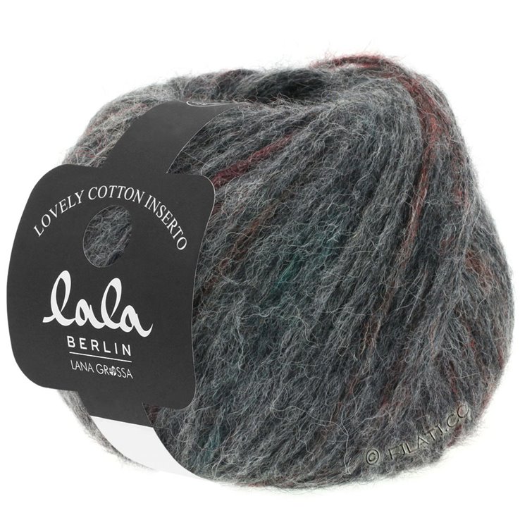 Lana Grossa LOVELY COTTON Inserto (lala BERLIN) | 103-antrasiitti/burgundi