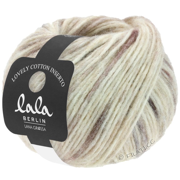 Lana Grossa LOVELY COTTON Inserto (lala BERLIN) | 108-luonnonvalkoinen/kameli/karhunvatukka