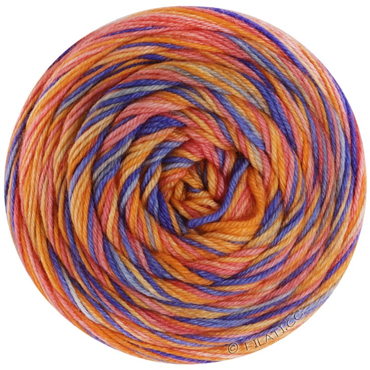 Lana Grossa MEILENWEIT 100g CONFETTINI | 4481-koboltinsininen/lohenpunainen/keltainen/oranssi/vaaleansininen