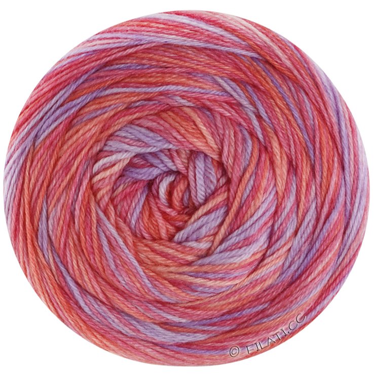 Lana Grossa MEILENWEIT 100g CONFETTINI | 4487-lila/pinkki/roosa/lohenoranssi/orvokinsininen