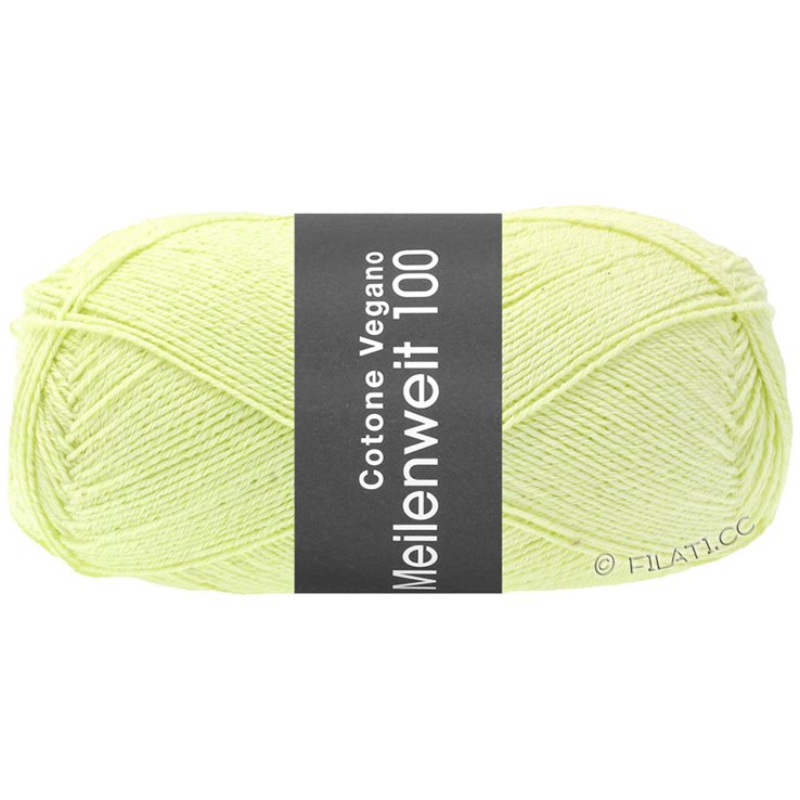 Lana Grossa MEILENWEIT 100g Cotone Vegano | 01-lehmuksenvihreä