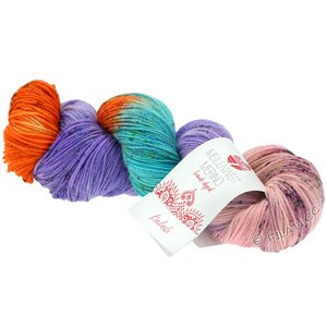 Lana Grossa MEILENWEIT 100g Merino Hand-dyed | 309-oranssi/sinivioletti/minttu/keltavihreä/roosa/pinkki/vaaleansininen
