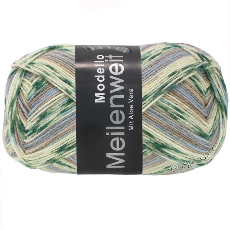 Lana Grossa MEILENWEIT 100g Modello | 4374-kerma/harmaanvihreä/vaaleansininen/beige/sininen