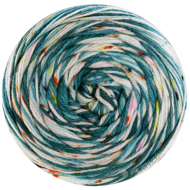 Lana Grossa MEILENWEIT 100g SPOTS | 7041-vaalea petrooli/tumma petrooli/valkoinen/pinkki/keltainen/violetti