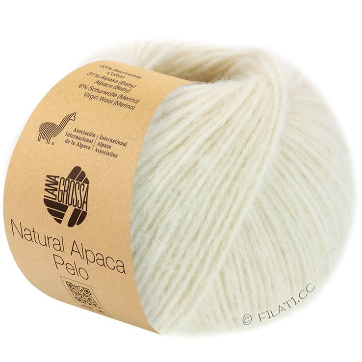 Lana Grossa NATURAL ALPACA Pelo | 001-luonnonvalkoinen
