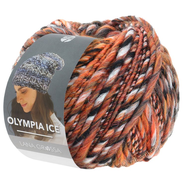 Lana Grossa OLYMPIA Ice | 323-terrakotta/musta/harmaa/ruoste