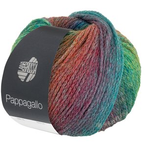 Lana Grossa PAPPAGALLO | 14-harmaansininen/harmaanpunainen/harmaanvihreä/smaragdi/jade/vihreänruskea