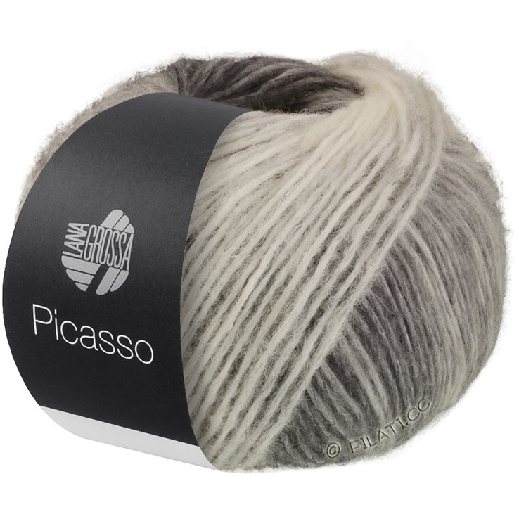 Lana Grossa PICASSO | 14-valkoinen/vaaleanharmaa/keskiharmaa/tummanharmaa
