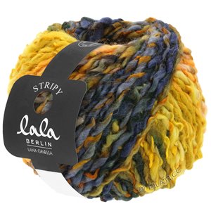 Lana Grossa STRIPY (lala BERLIN) | 08-oranssi/siniharmaa/vaaleanvihreä/tummanvihreä