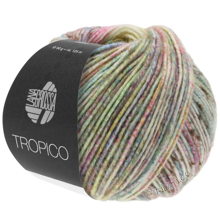 Lana Grossa TROPICO | 01-pistaasi/lehmuksenvihreä/terrakotta/khaki/syklaami/lila/roosa/keltainen