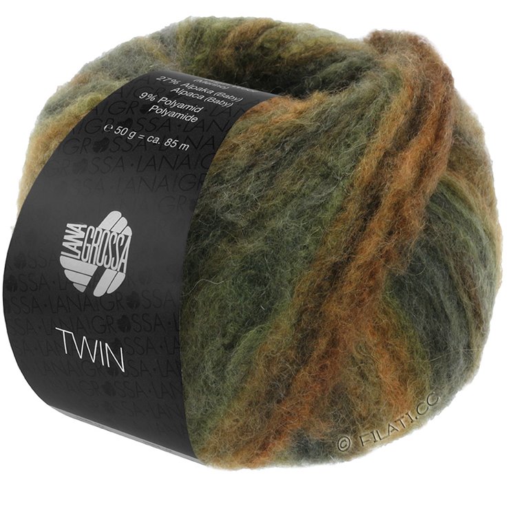 Lana Grossa TWIN 50g | 209-harmaanruskea/khaki/kameli/umbra/nougat